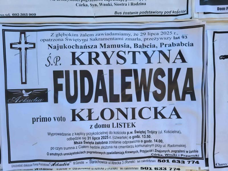 Krystyna Fudalewska, primo voto Kłonicka, z d. Listek