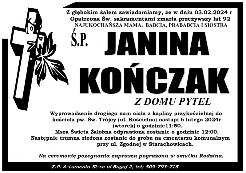 Janina  Kończak z d. Pytel