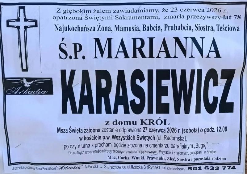 Marianna  Karasiewicz z d. Król