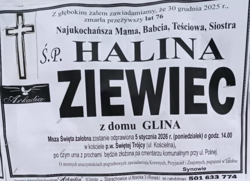 Halina  Ziewiec z d. Glina