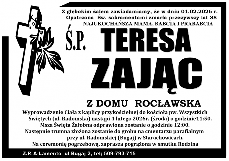 Teresa Zając z d. Rocławska