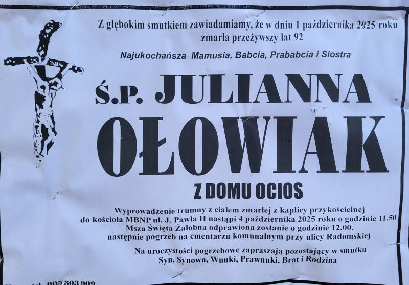 Julianna  Ołowiak z d. Ocios