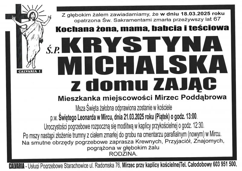 Krystyna  Michalska z d. Zając