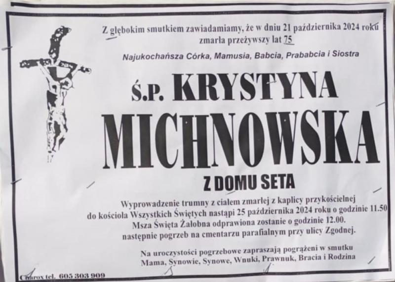 Krystyna  Michnowska z d. Seta
