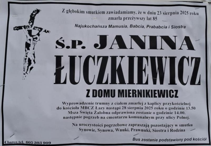 Janina  Łuczkiewicz z d. Miernikiewicz