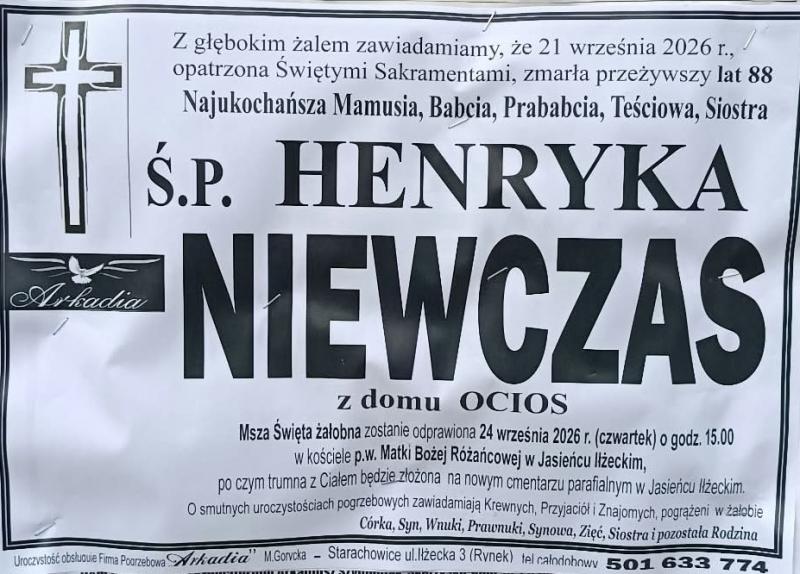 Henryka  Niewczas z d Ocios