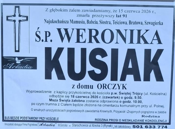 Weronika Kusiak z d. Orczyk