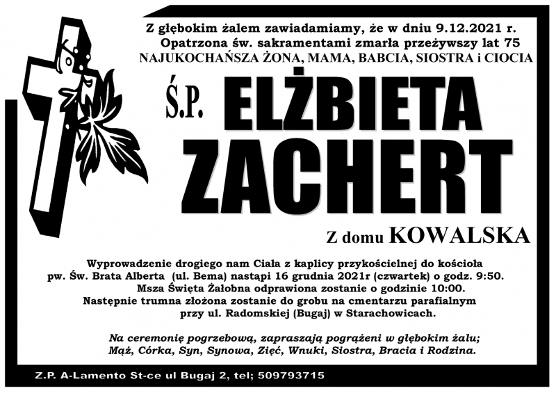 Elżbieta  Zachert z d. Kowalska