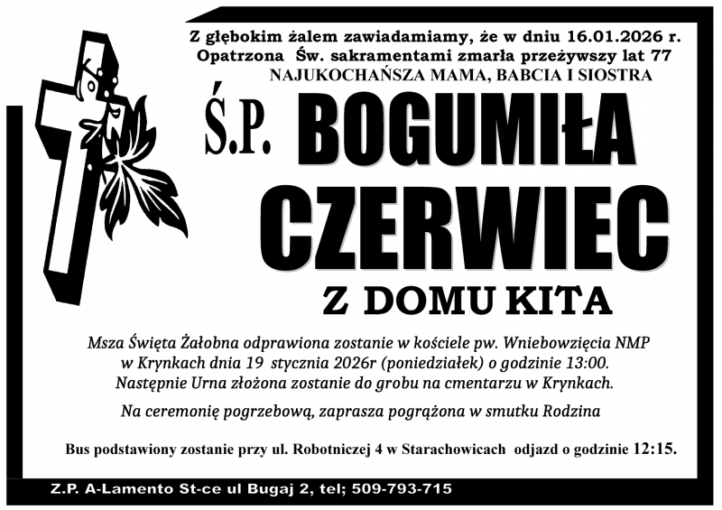 Bogumiła  Czerwiec z d. Kita