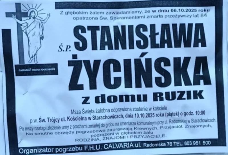 Stanisława  Życińska z d. Ruzik