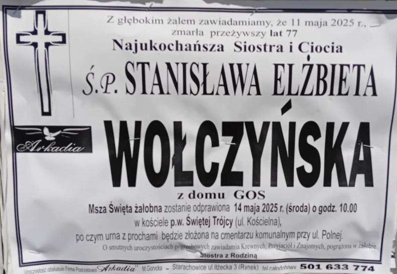 Stanisława Elżbieta  Wołczyńska z d. Gos