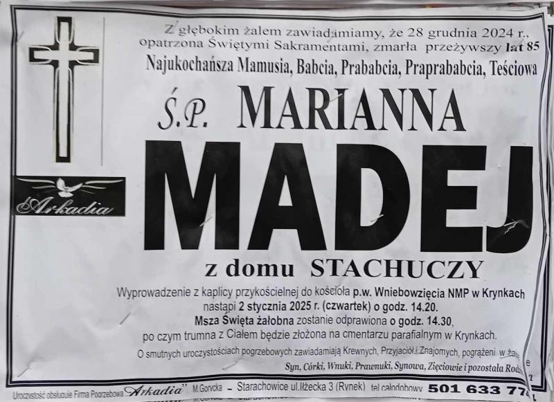 Marianna  Madej z d. Stachuczy