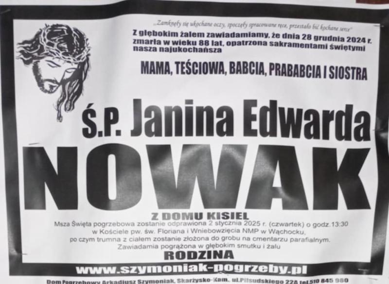 Janina Edwarda  Nowak z d. Kisiel