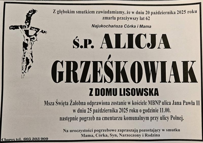 Alicja  Grześkowiak z d. Lisowska