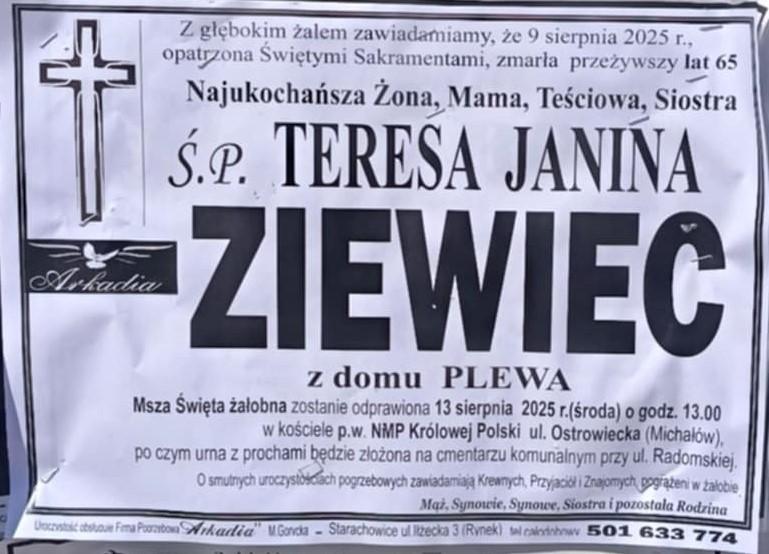 Teresa Janina  Ziewiec z d. Plewa