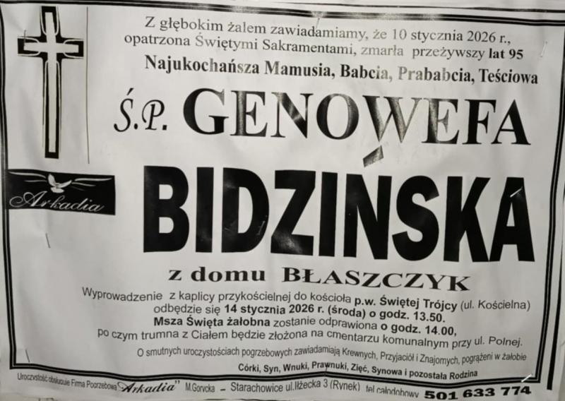 Genowefa  Bidzińska z d. Błaszczyk