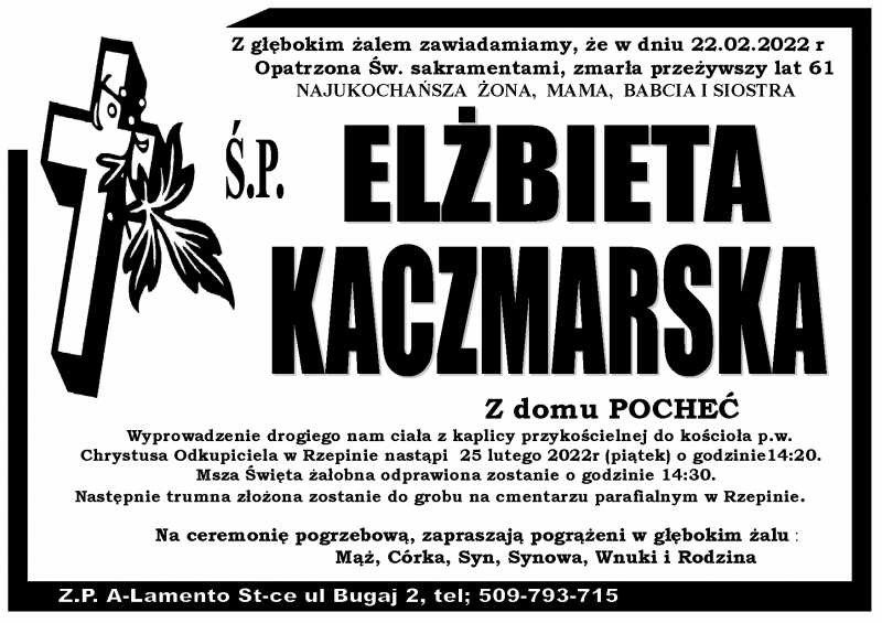 Elżbieta  Kaczmarska z d. Pocheć