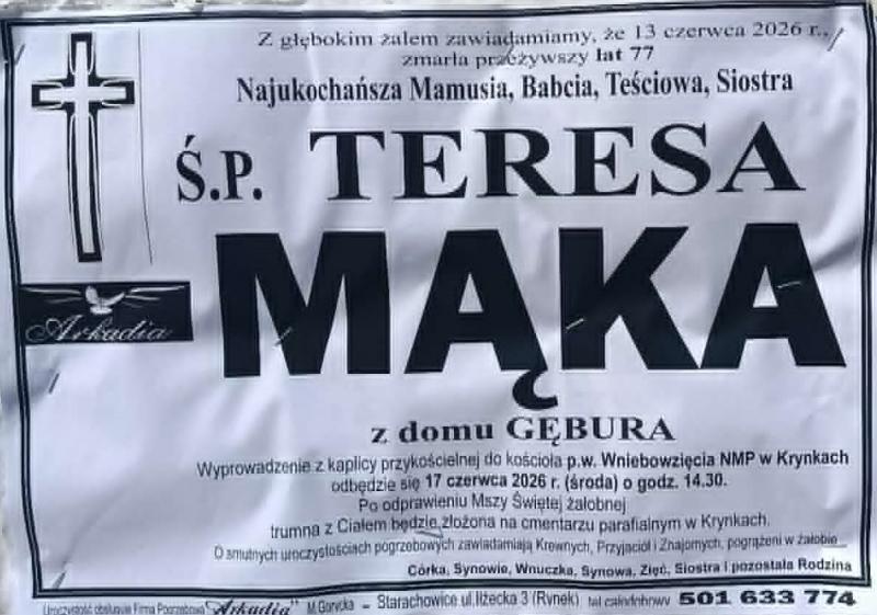 Teresa  Mąka z d. Gębura