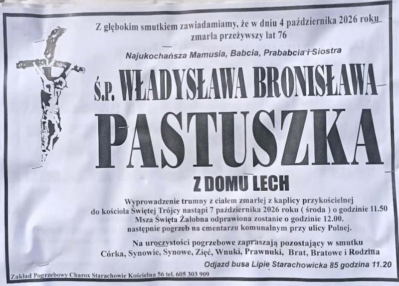 Władysława Bronisława Pastuszka z d. Lech