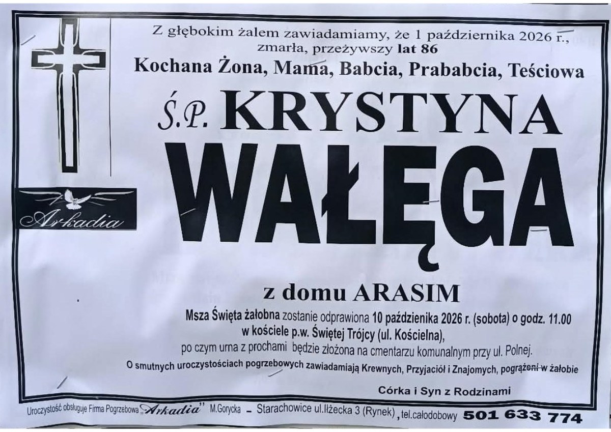 Krystyna Wałęga z d. Arasim