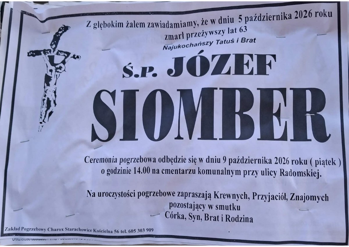 Nekrolog: śp. Józef Siomber, zm. 5 października 2026 r.