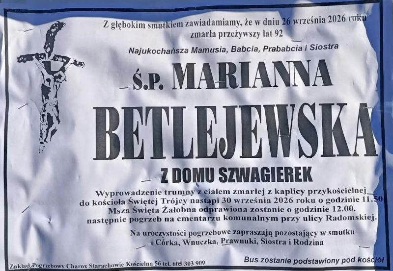 Marianna  Betlejewska z d. Szwagierek