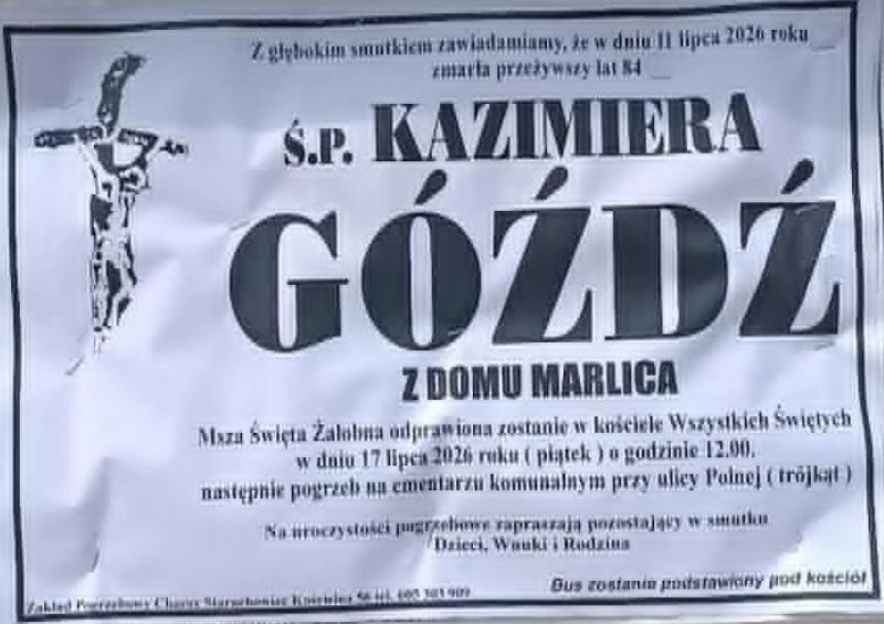 Kazimiera Góźdź z d. Marlica