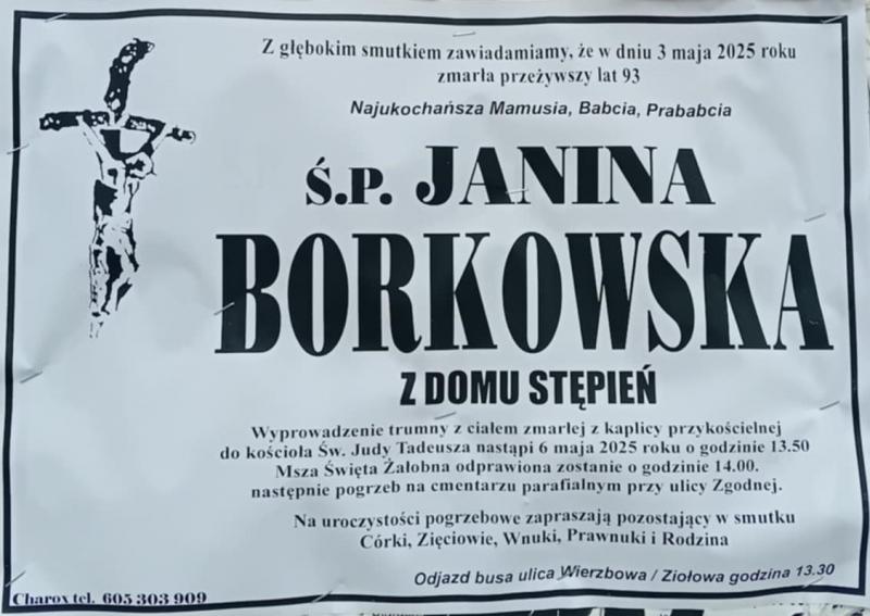 Janina  Borkowska z d. Stępień