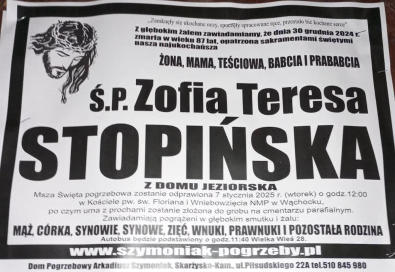 Zofia Teresa  Stopińska z d. Jeziorska