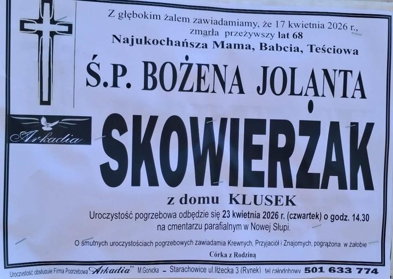 Bożena Jolanta  Skowierżak z d. Klusek