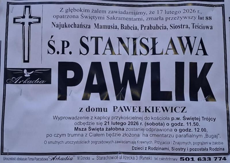 Stanisława  Pawlik z d. Pawełkiewicz