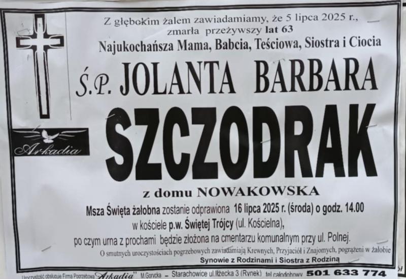 Jolanta Barbara  Szczodrak z d. Nowakowska