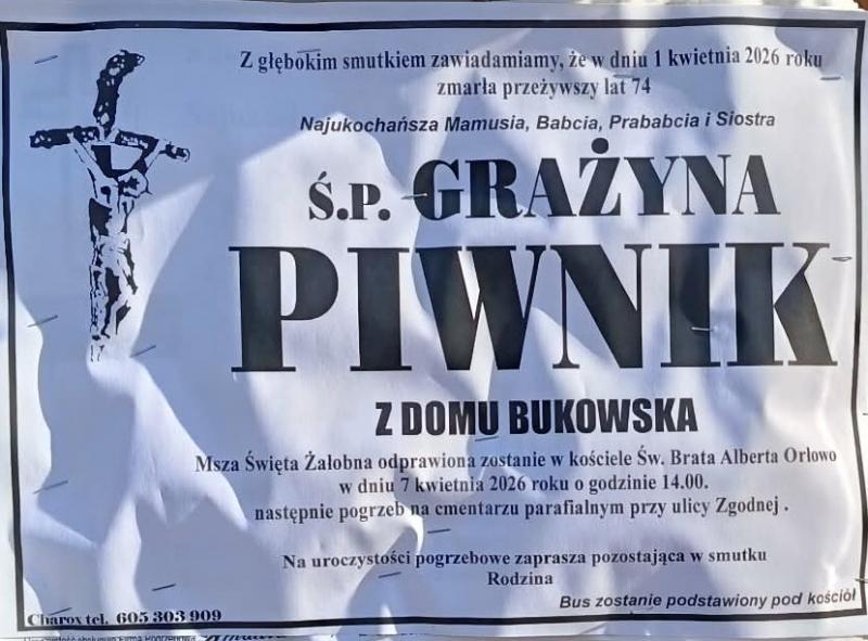 Grażyna  Piwnik z d. Bukowska