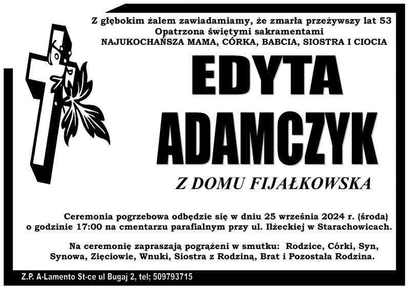 Edyta  Adamczyk z d. Fijałkowska
