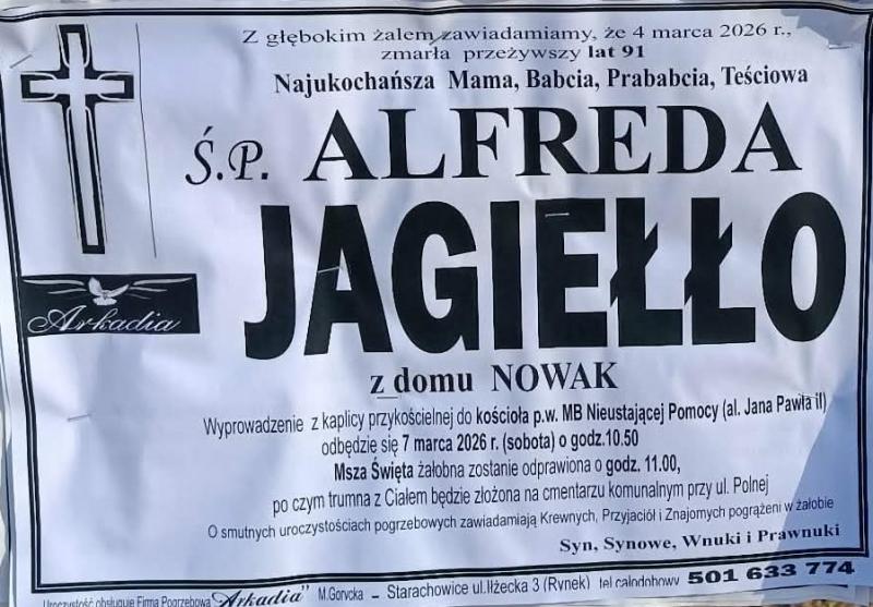 Alfreda  Jagiełło z d. Nowak