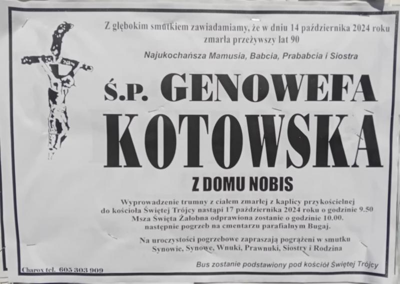 Genowefa  Kotowska z d. Nobis
