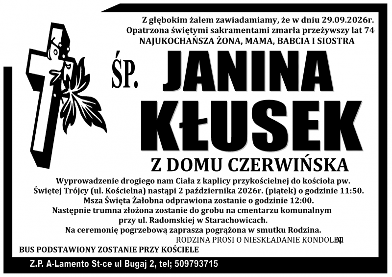 Janina Kłusek z d. Czerwińska