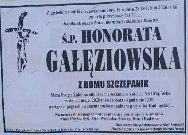 Honorata  Gałęziowska z d. Szczepanik