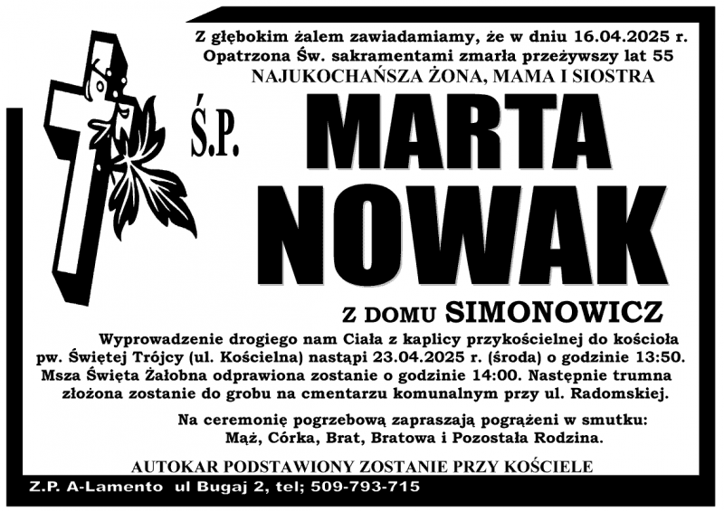 Marta  Nowak z d. Simonowicz