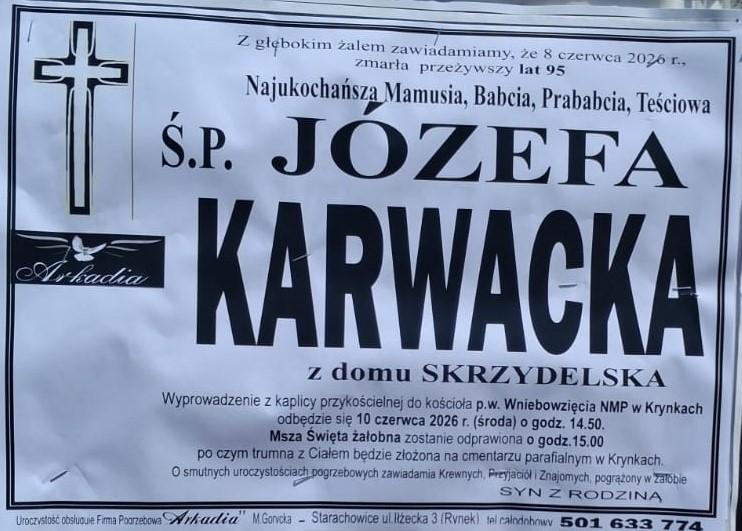 Józefa  Karwacka z d. Skrzydelska 