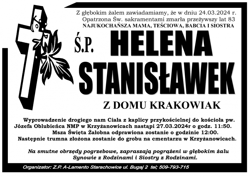 Helena  Stanisławek z d. Krakowiak