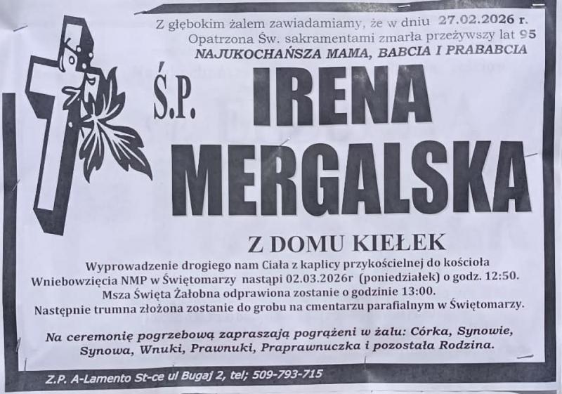 Irena  Mergalska z d. Kiełek