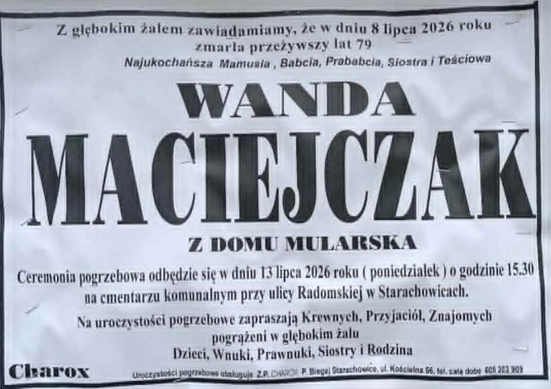 Wanda  Maciejczak z d. Mularska