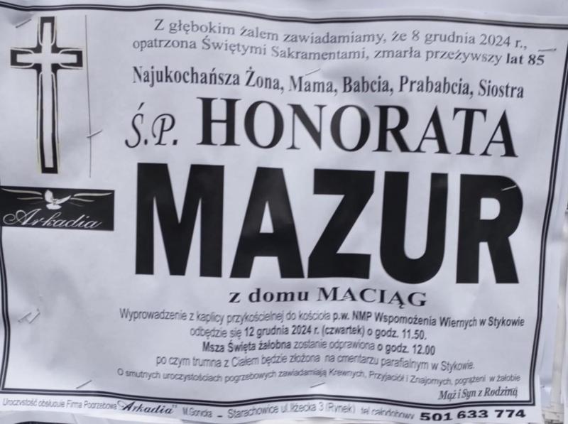 Honorata  Mazur z d. Maciąg
