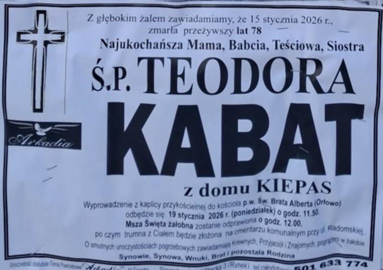 Teodora  Kabat z d. Kiepas