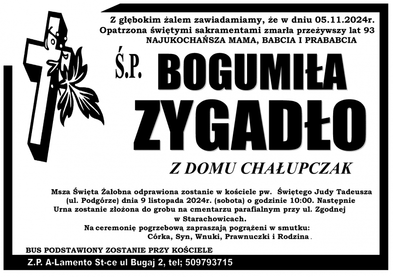 Bogumiła  Zygadło z d. Chałupczak