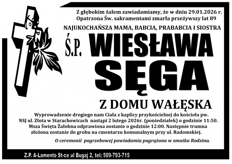 Wiesława  Sęga z d. Wałęska