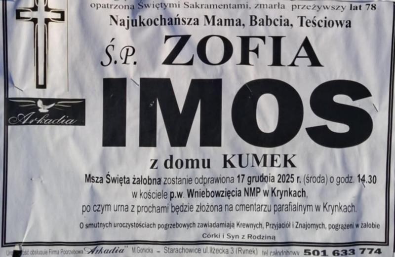 Zofia  Imos z d. Kumek
