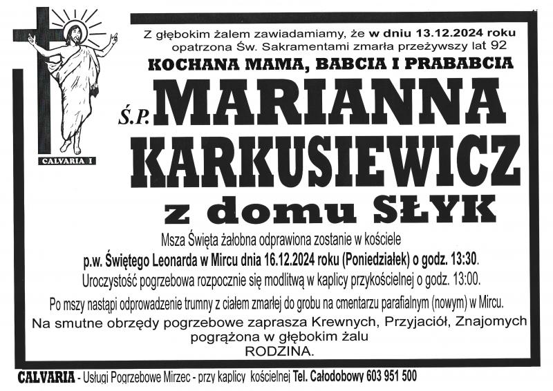 Marianna  Karkusiewicz z d. Słyk