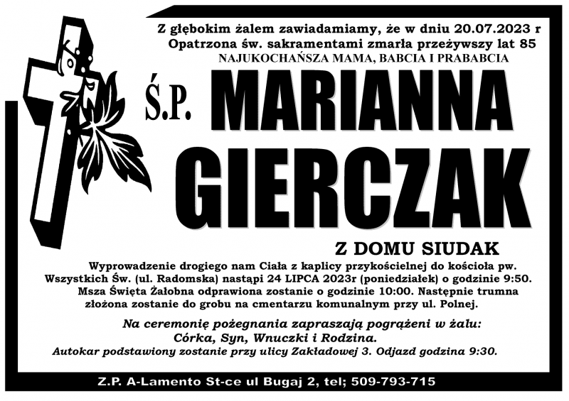 Marianna  Gierczak, z d. Siudak